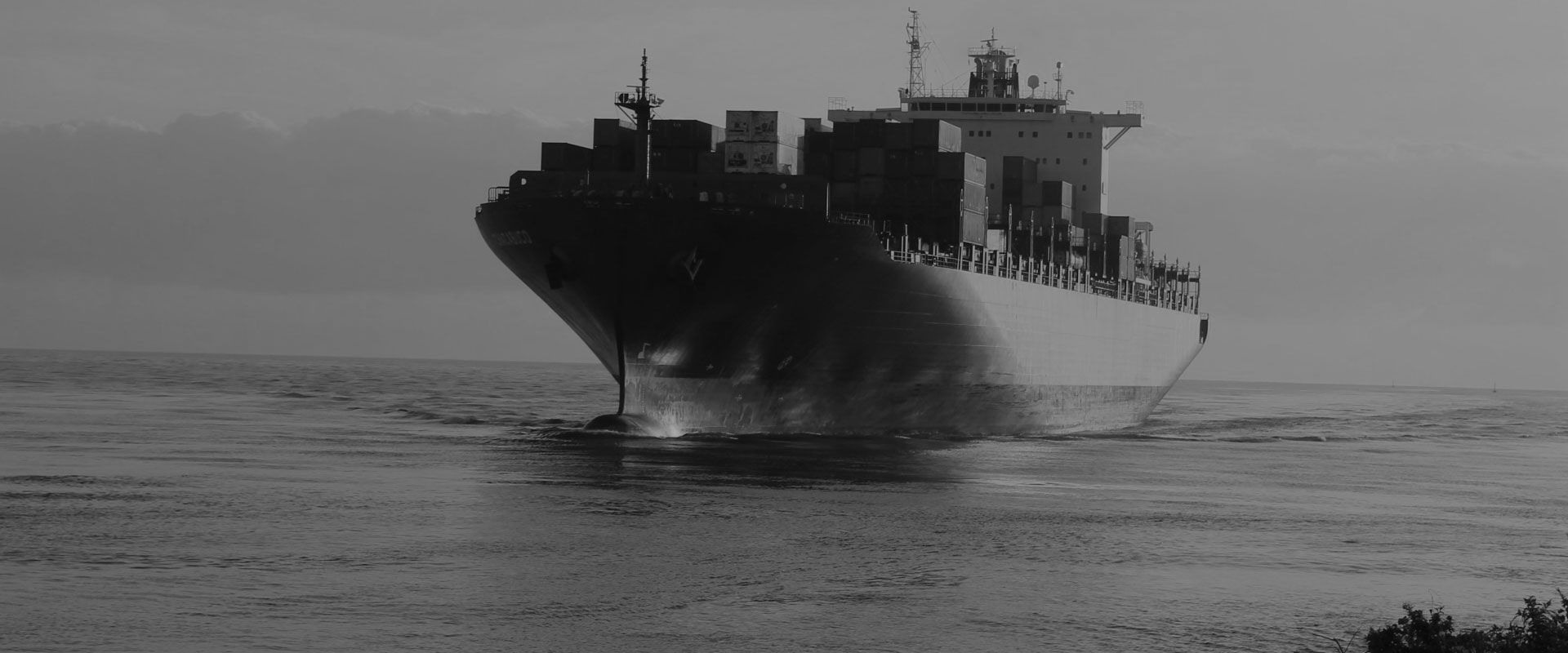 Container vessel carrying international ocean freight